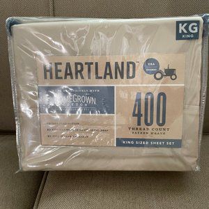 Heartland Home grown King  Flat Sheet - 400 Thread Count in Ivory
